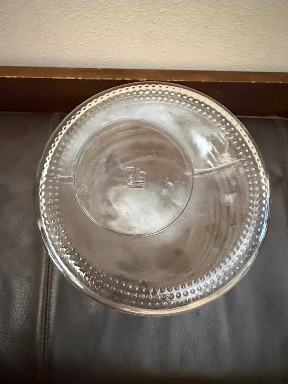 Clear Glass Vase Features Horizontal Ribbed Design